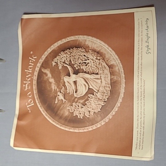 1979 Incolay Stone Cameo "to a skylark" Gayle Bright Appleby Limited Edition - Picture 6 of 15